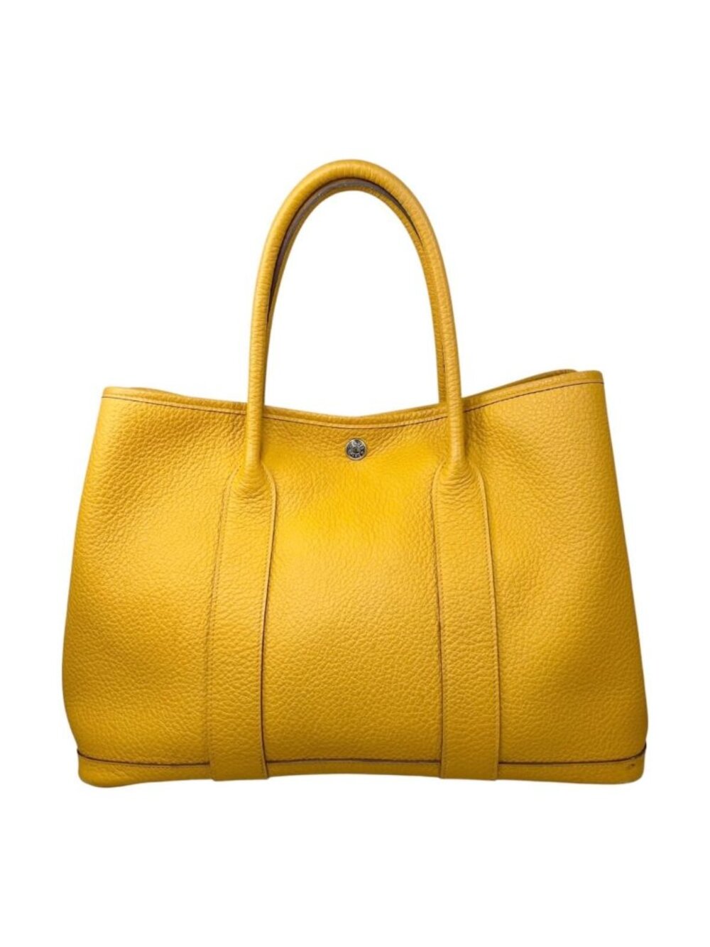 Hermes Tote Bag Garden Party PM Negonda Jaune Ambre Yellow Silver